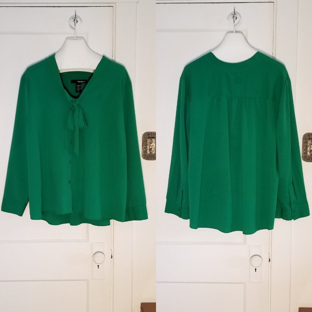 Long Sleeve Bow Blouse sz 28W